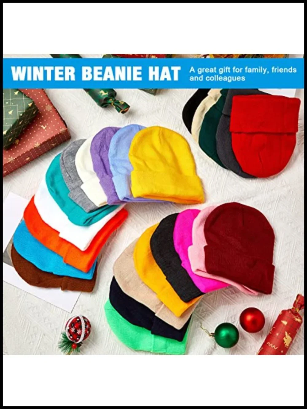 Knit Beanie Warm Winter Hat Cozy Unisex Soft Multicolored Cuffed Skull Cap Adult